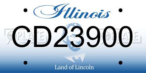 CD23900 Illinois License Plate