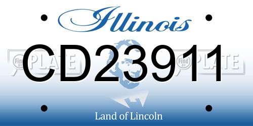 CD23911 Illinois License Plate