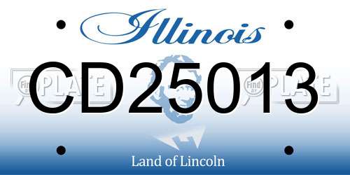 CD25013 Illinois License Plate