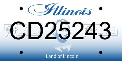 CD25243 Illinois License Plate