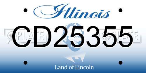 CD25355 Illinois License Plate