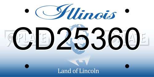 CD25360 Illinois License Plate