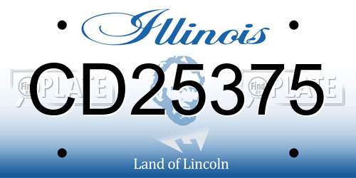 CD25375 Illinois License Plate