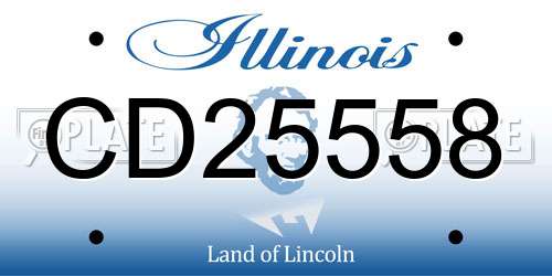 CD25558 Illinois License Plate