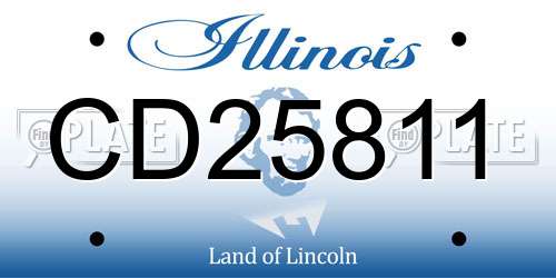 CD25811 Illinois License Plate