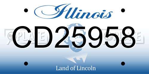 CD25958 Illinois License Plate