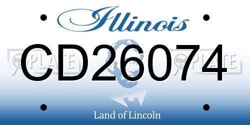 CD26074 Illinois License Plate