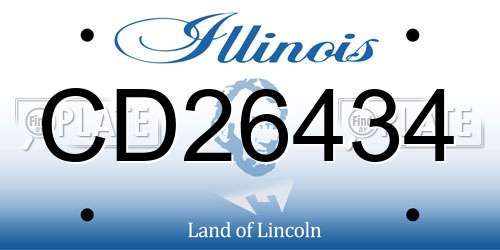 CD26434 Illinois License Plate