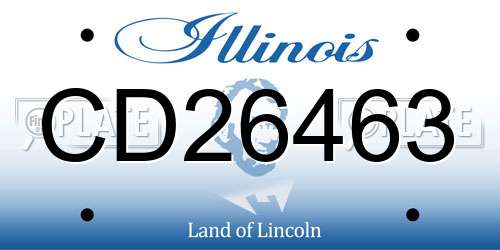 CD26463 Illinois License Plate