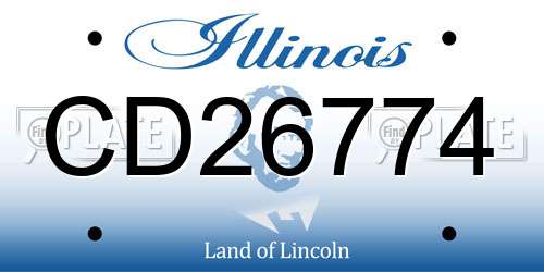 CD26774 Illinois License Plate