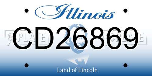 CD26869 Illinois License Plate