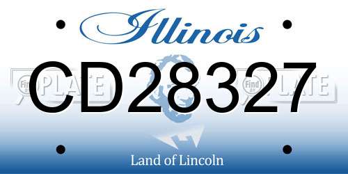CD28327 Illinois License Plate