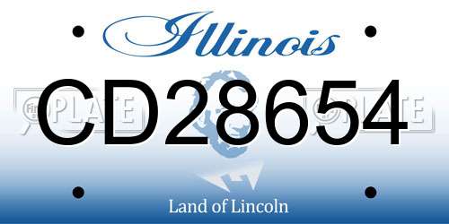 CD28654 Illinois License Plate
