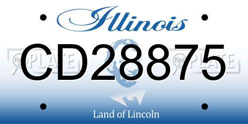 CD28875 Illinois License Plate