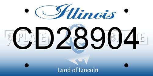 CD28904 Illinois License Plate