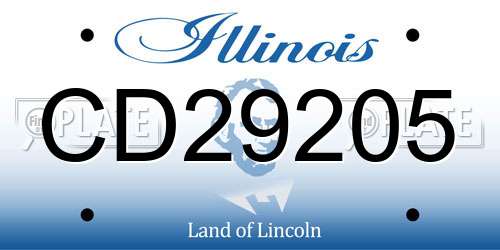CD29205 Illinois License Plate