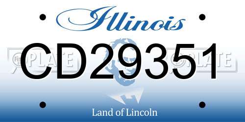 CD29351 Illinois License Plate