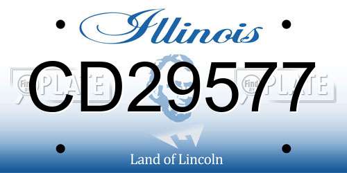 CD29577 Illinois License Plate