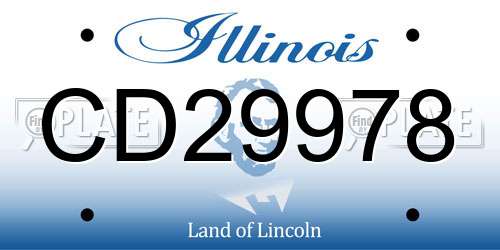 CD29978 Illinois License Plate