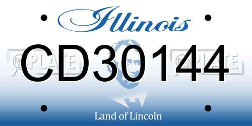 CD30144 Illinois License Plate