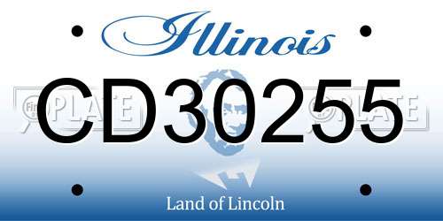 CD30255 Illinois License Plate