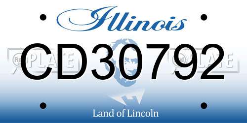 CD30792 Illinois License Plate