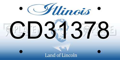 CD31378 Illinois License Plate