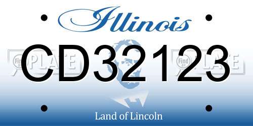 CD32123 Illinois License Plate