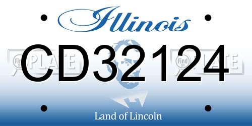 CD32124 Illinois License Plate
