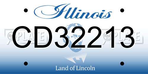 CD32213 Illinois License Plate