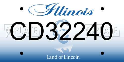 CD32240 Illinois License Plate