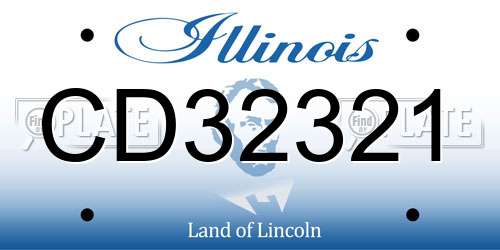 CD32321 Illinois License Plate