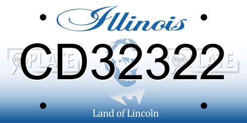 CD32322 Illinois License Plate