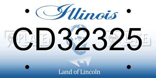 CD32325 Illinois License Plate