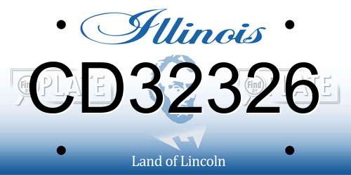 CD32326 Illinois License Plate
