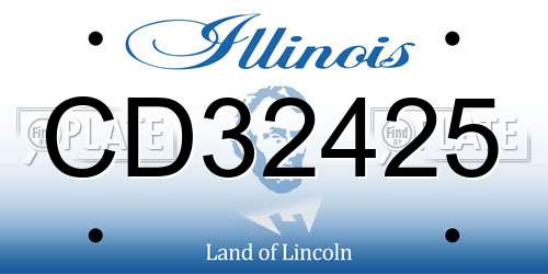 CD32425 Illinois License Plate