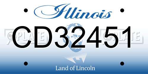 CD32451 Illinois License Plate