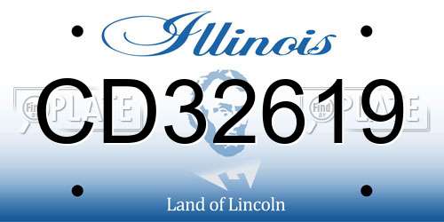 CD32619 Illinois License Plate