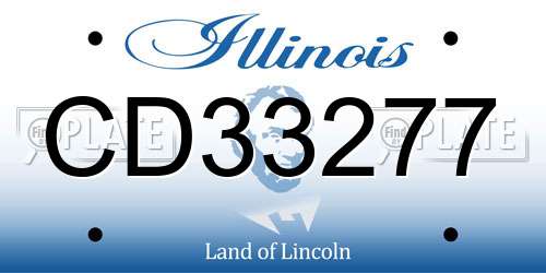 CD33277 Illinois License Plate