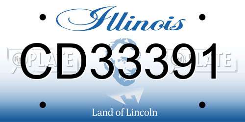 CD33391 Illinois License Plate