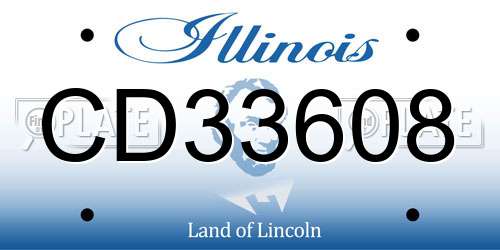 CD33608 Illinois License Plate