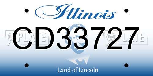 CD33727 Illinois License Plate