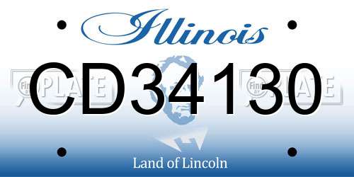 CD34130 Illinois License Plate