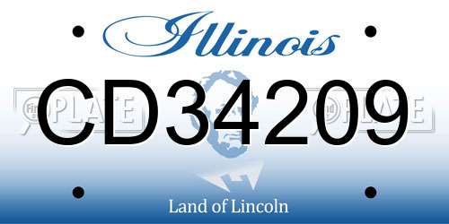 CD34209 Illinois License Plate