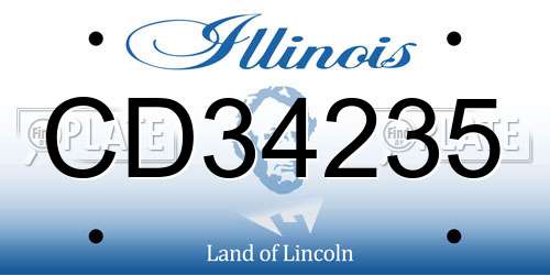 CD34235 Illinois License Plate