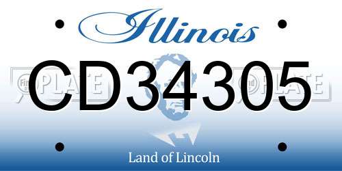 CD34305 Illinois License Plate