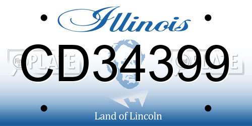 CD34399 Illinois License Plate