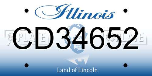 CD34652 Illinois License Plate