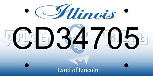 CD34705 Illinois License Plate