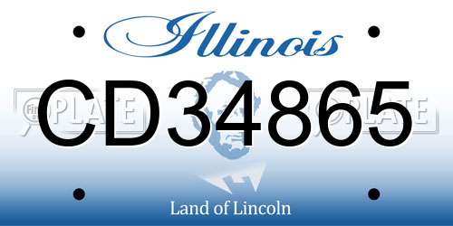 CD34865 Illinois License Plate